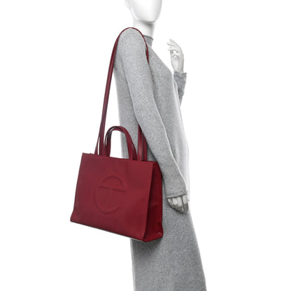 Telfar Vegan Leather Medium Shopping Bag Oxblood 2 of 11