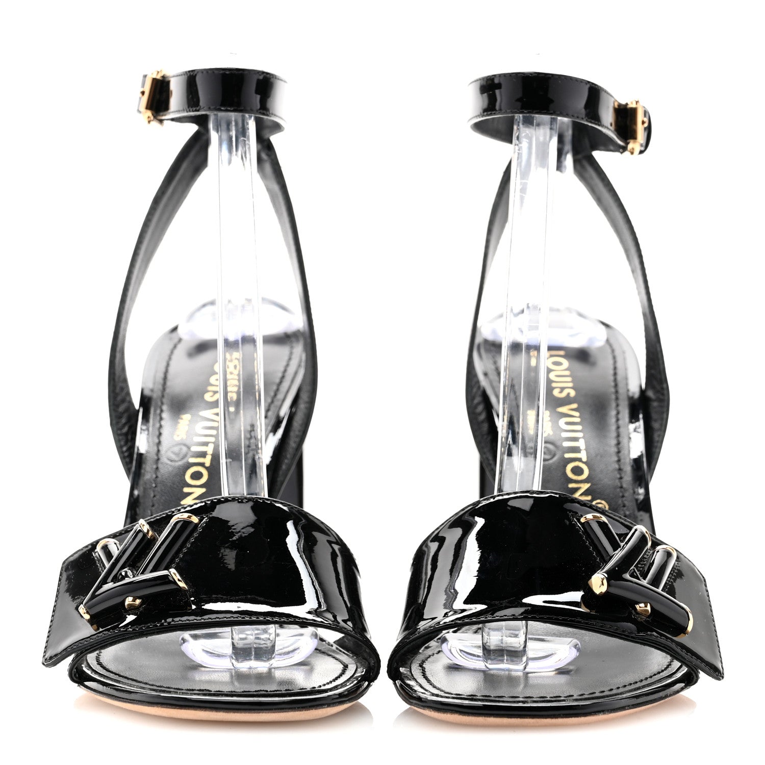Louis Vuitton Patent Calfskin Shake Sandals 38.5 Black 2 of 11