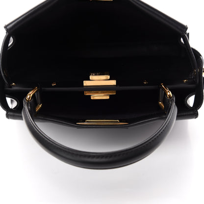 Fendi Vitello Seta Shiny Nappa Medium Peekaboo Iconic Satchel Black 5 of 12