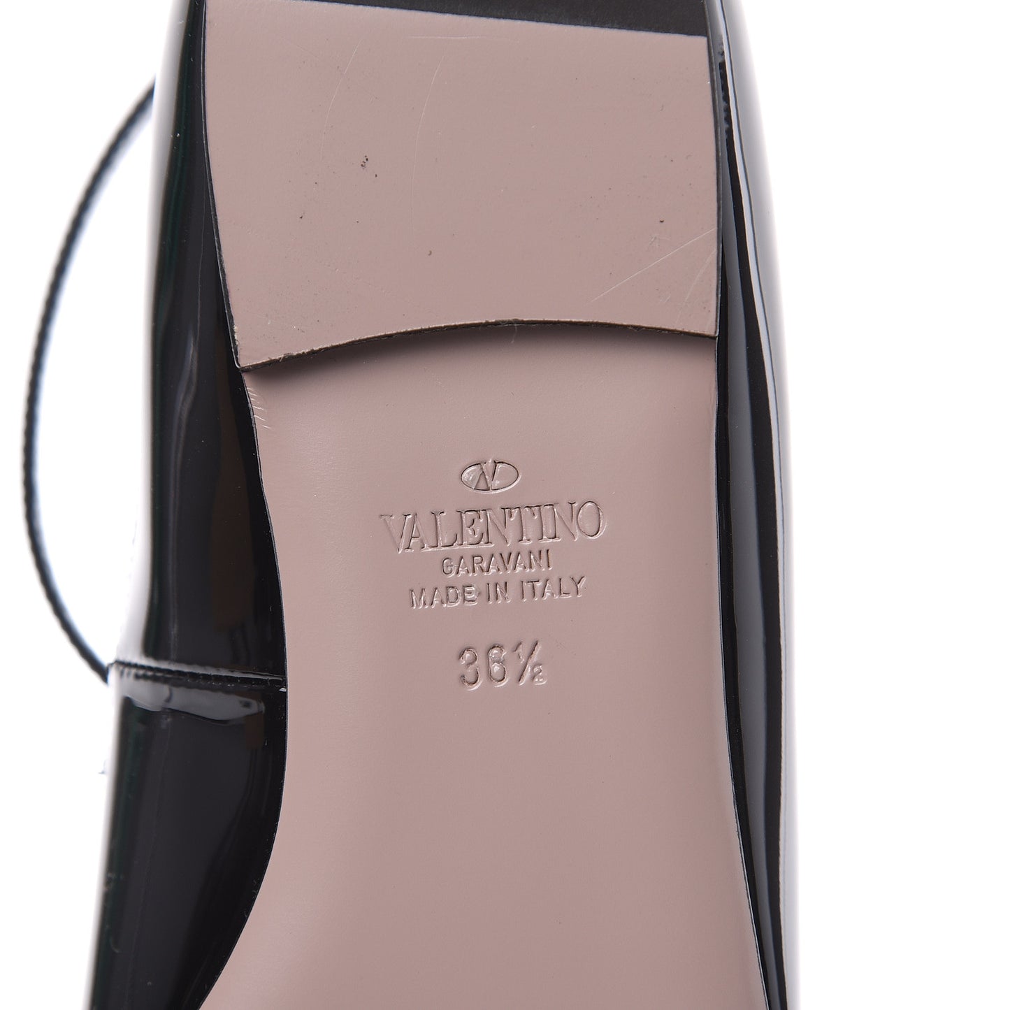 Patent Ankle Strap Ballerina Flats 36.5 Black