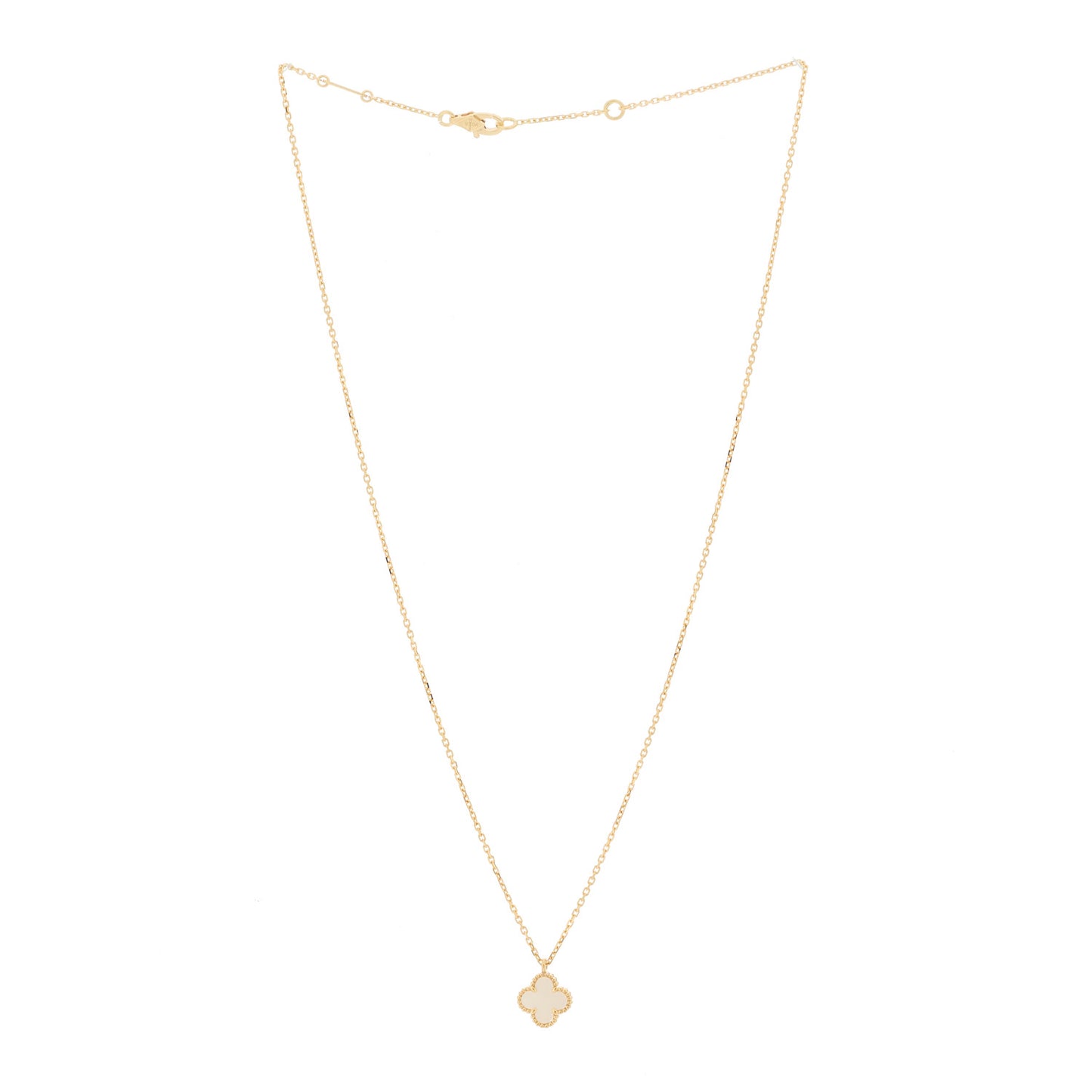18K Yellow Gold Mother of Pearl Sweet Alhambra Pendant Necklace