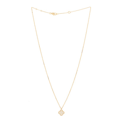 Van Cleef & Arpels 18K Yellow Gold Mother of Pearl Sweet Alhambra Pendant Necklace 3 of 6