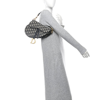 Christian Dior Oblique Saddle Bag Blue 2 of 10