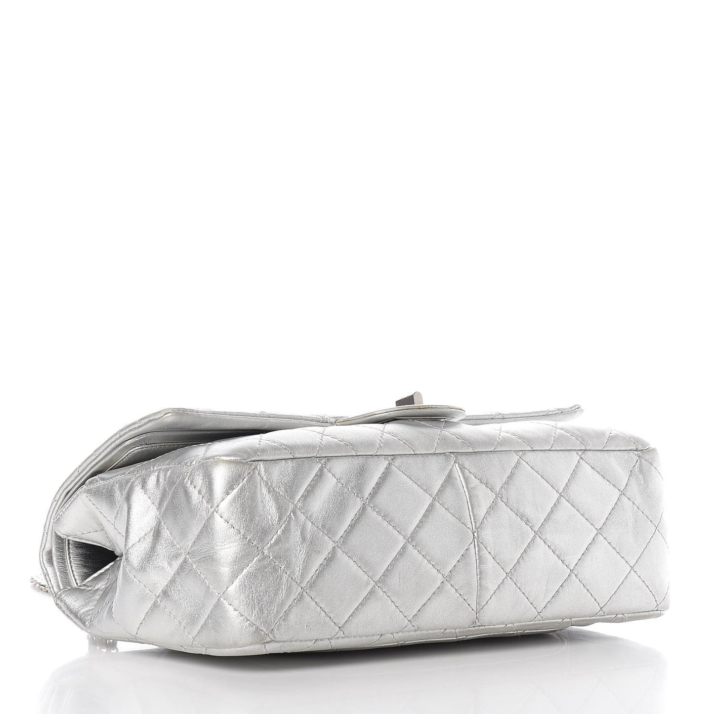 Metallic Lambskin Quilted 2.55 Reissue 227 Flap Silver