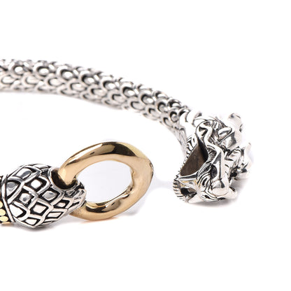 John Hardy Sterling Silver 18K Yellow Gold 6mm Naga Dragon Bracelet 3 of 4