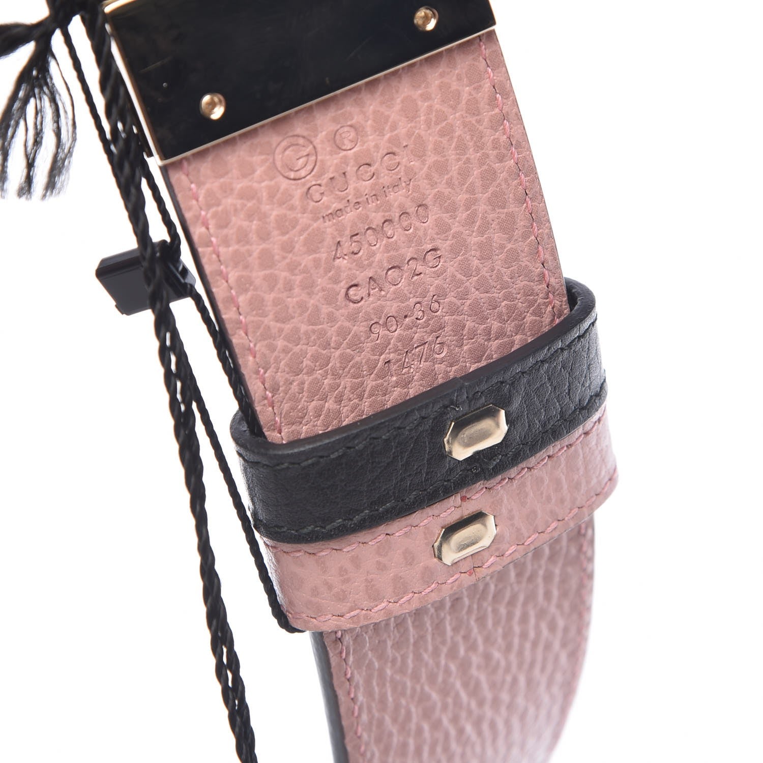 Gucci Calfskin 1973 Reversible Belt 90 36 Black Pink 8 of 9