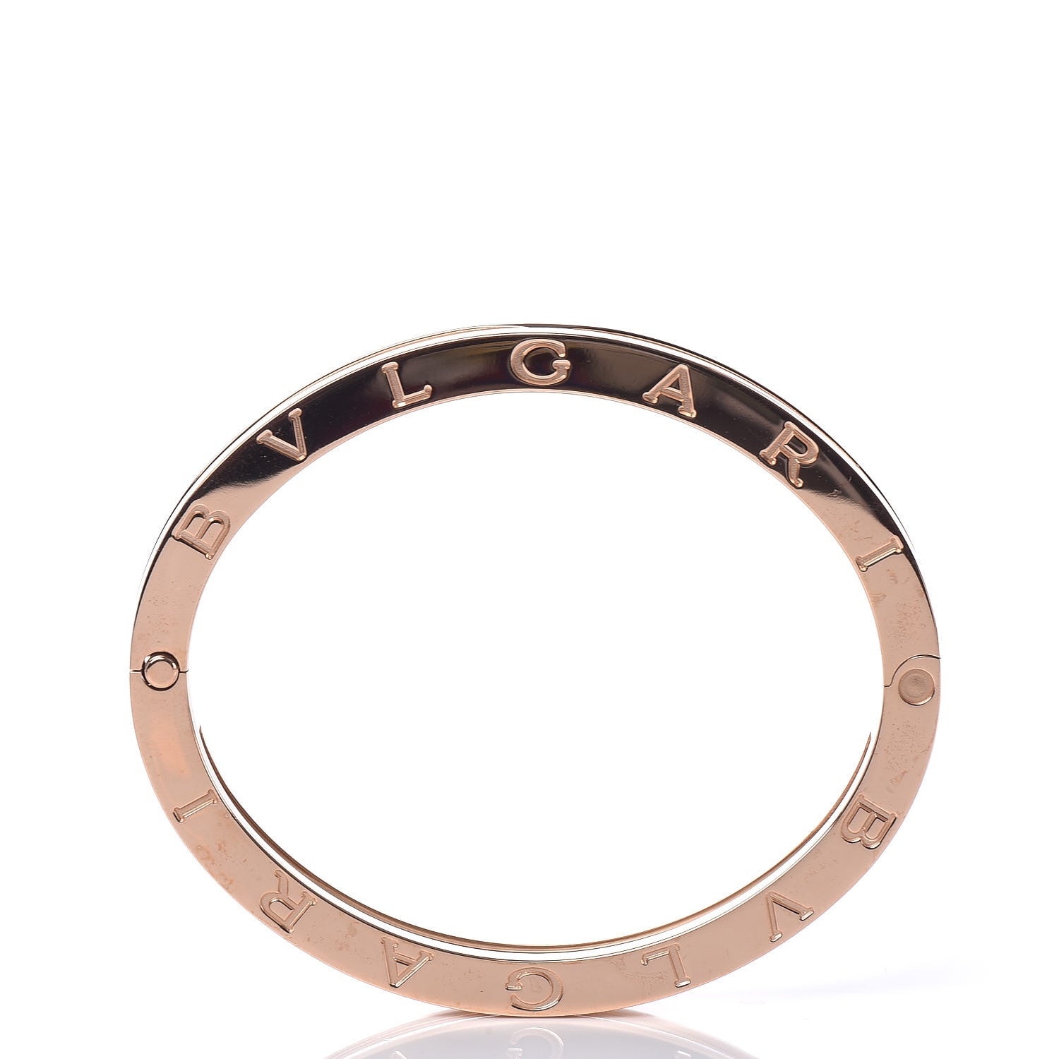 Bulgari 18K Rose Gold White Ceramic B.Zero1 Bangle Bracelet M 4 of 5