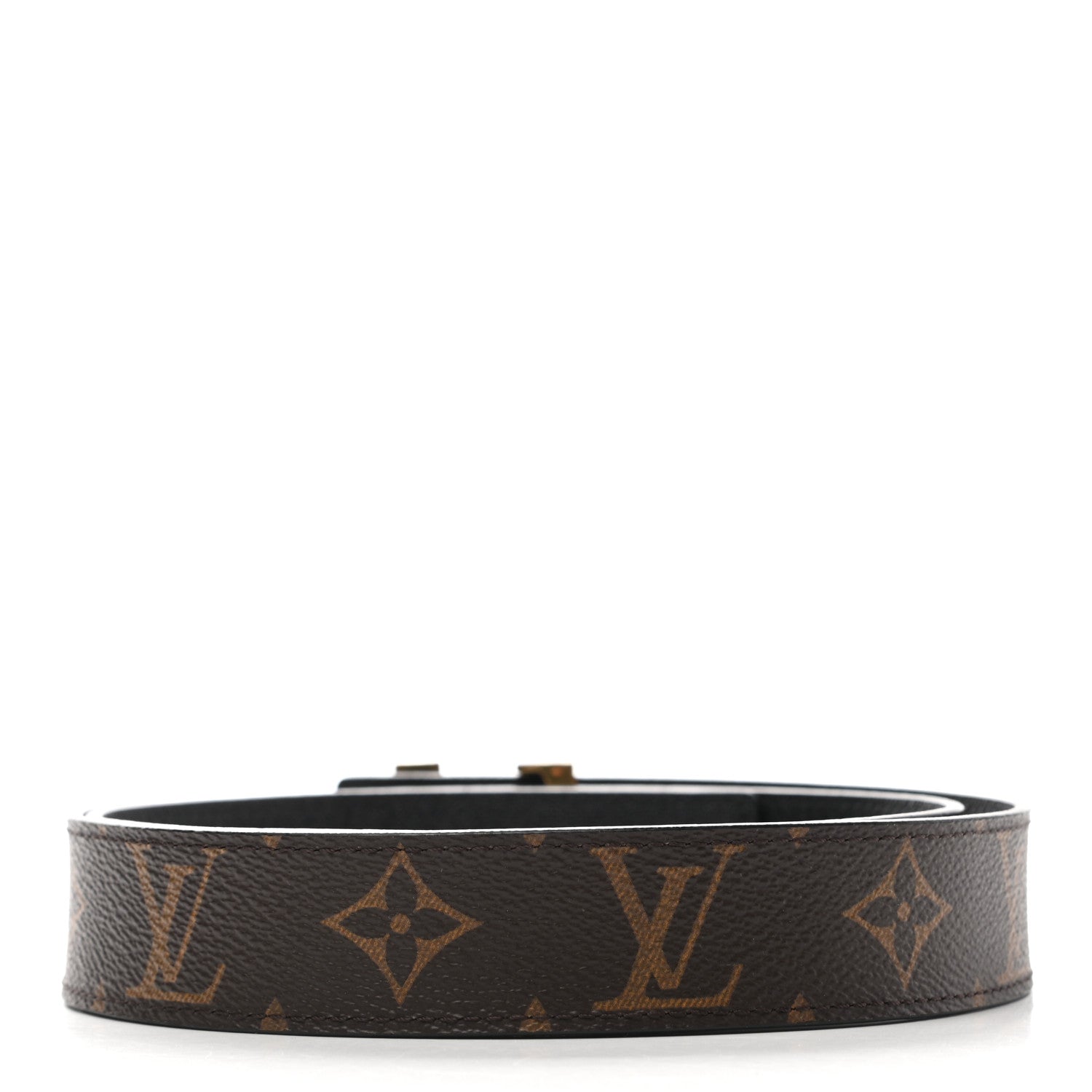 Louis Vuitton Calfskin Monogram 30mm LV Initiales Reversible Belt 85 34 Black 2 of 7