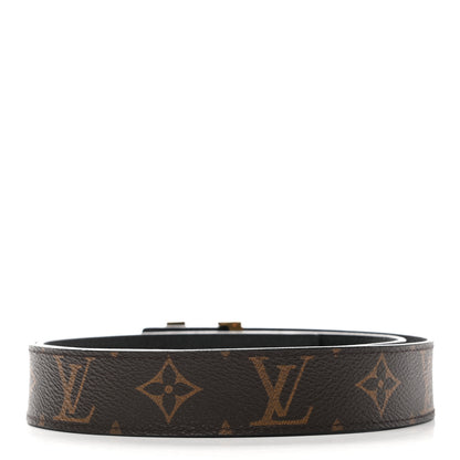 Louis Vuitton Calfskin Monogram 30mm LV Initiales Reversible Belt 85 34 Black 2 of 7
