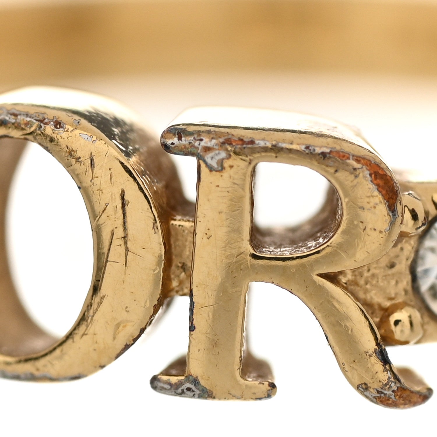 Christian Dior Metal Crystal Dio(R)evolution Ring S 50 5.25 Gold 6 of 7