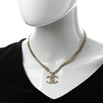 Chanel Crystal CC Multi Strand Chain Necklace Gold 2 of 5