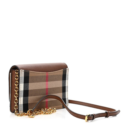 Burberry Derby Calfskin House Check Mini Hampshire Crossbody Tan 2 of 4