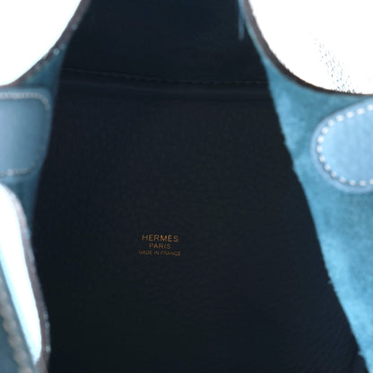 Hermes Taurillon Clemence Picotin Lock 18 PM New Blue Jean 5 of 10