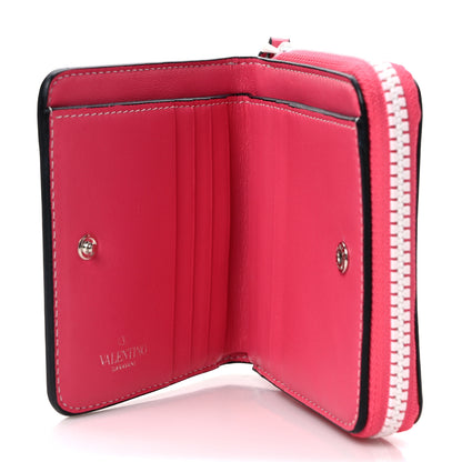 Valentino Garavani Lambskin Free Rockstud Spike Compact Zip Around Wallet Shadow Pink 5 of 6