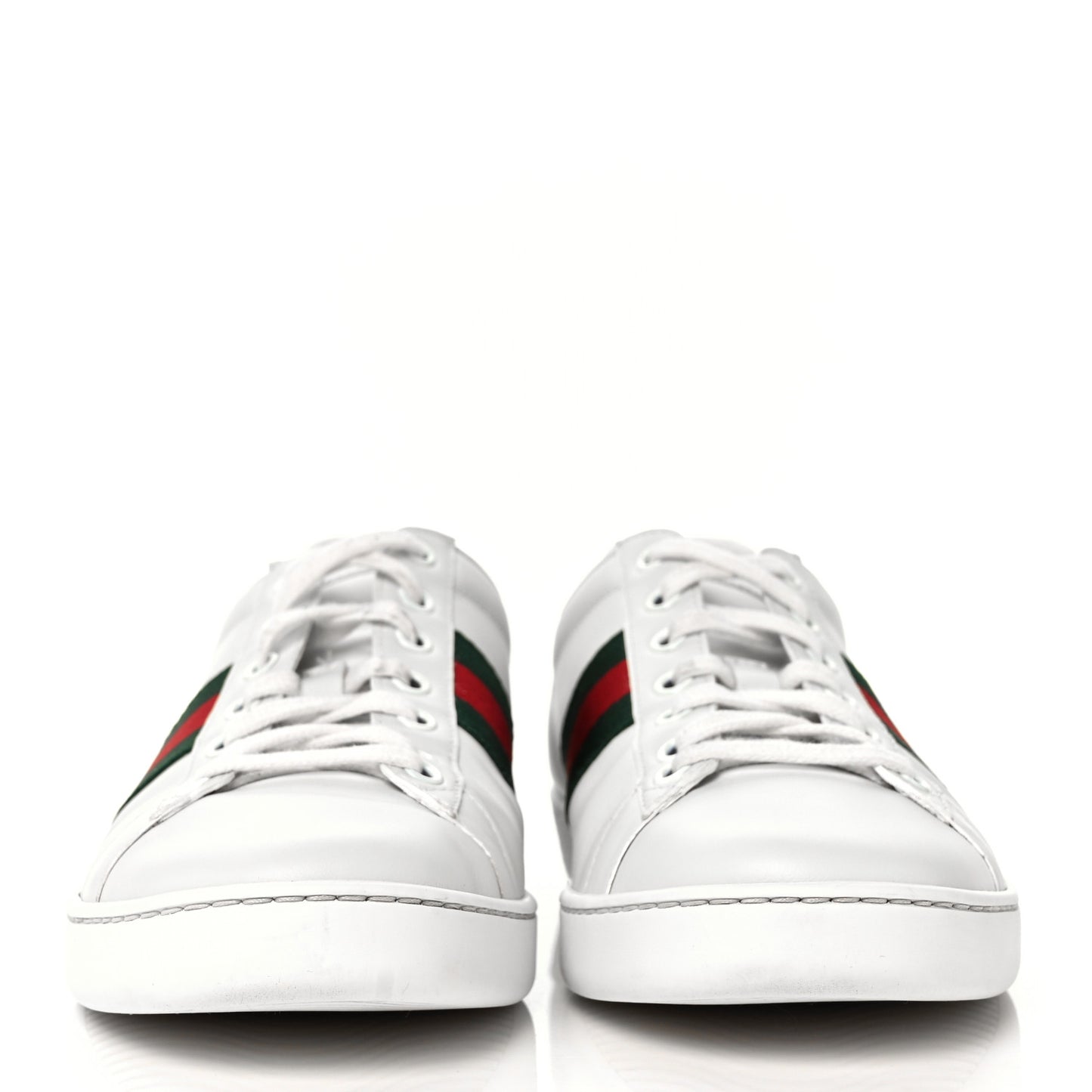 Calfskin Crocodile Web Womens Ace Sneakers 39.5 White Green