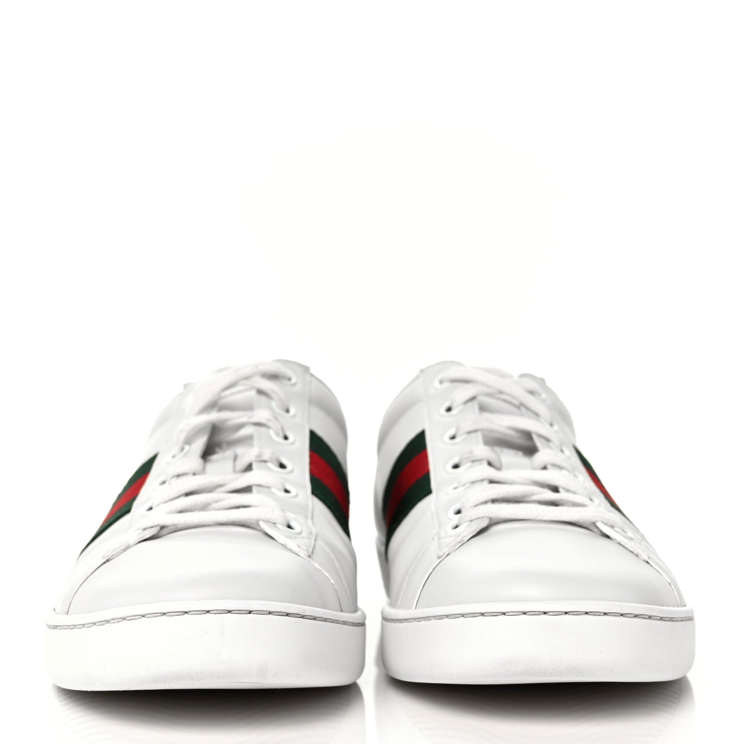 Gucci Calfskin Crocodile Web Womens Ace Sneakers 39.5 White Green 2 of 10