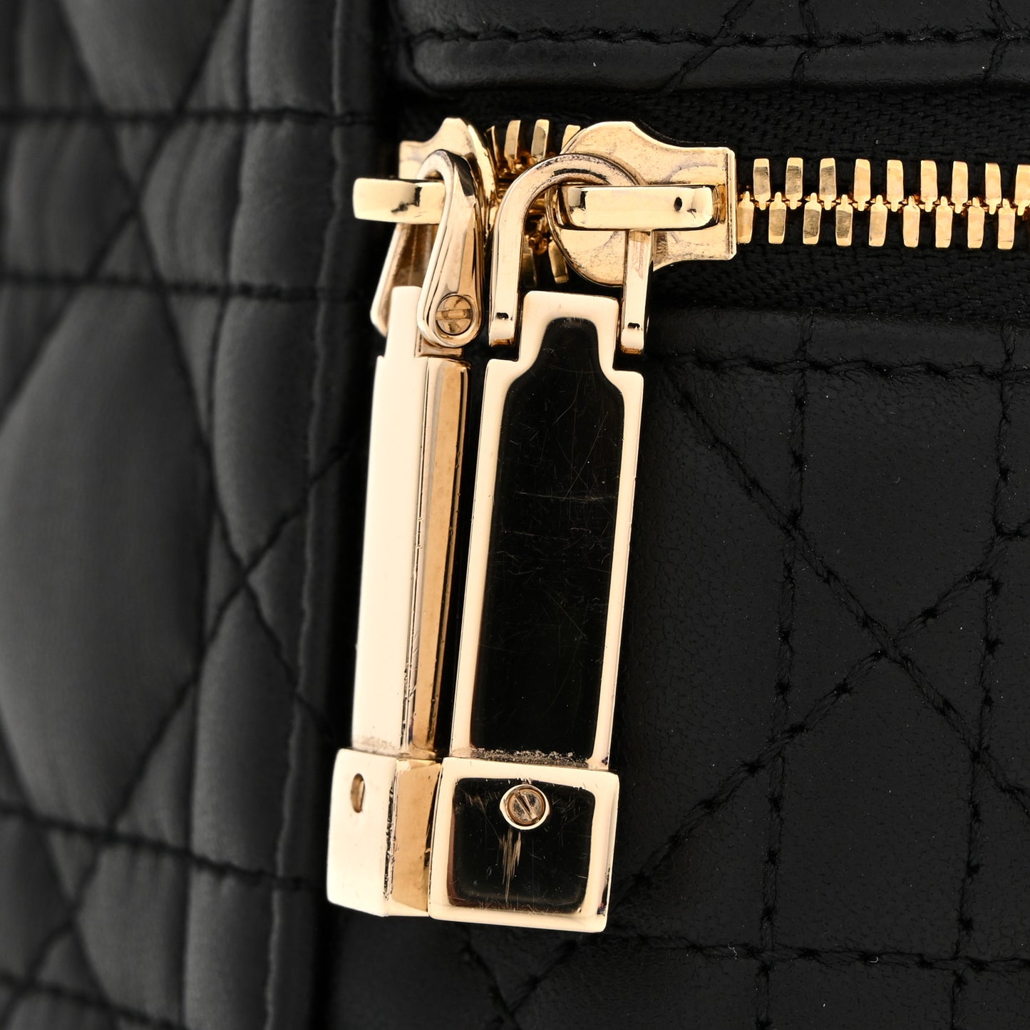 Lambskin Cannage Micro Lady Dior Vanity Case Black