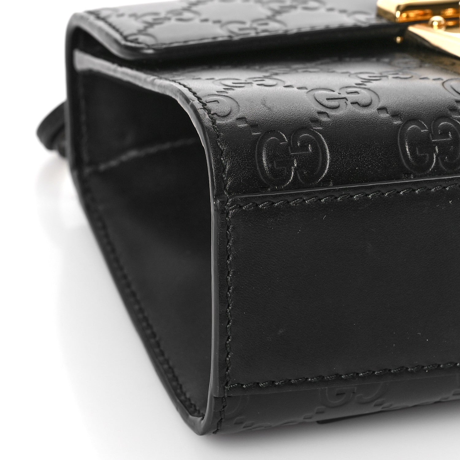 Gucci Guccissima Small Padlock Shoulder Bag Black 8 of 9
