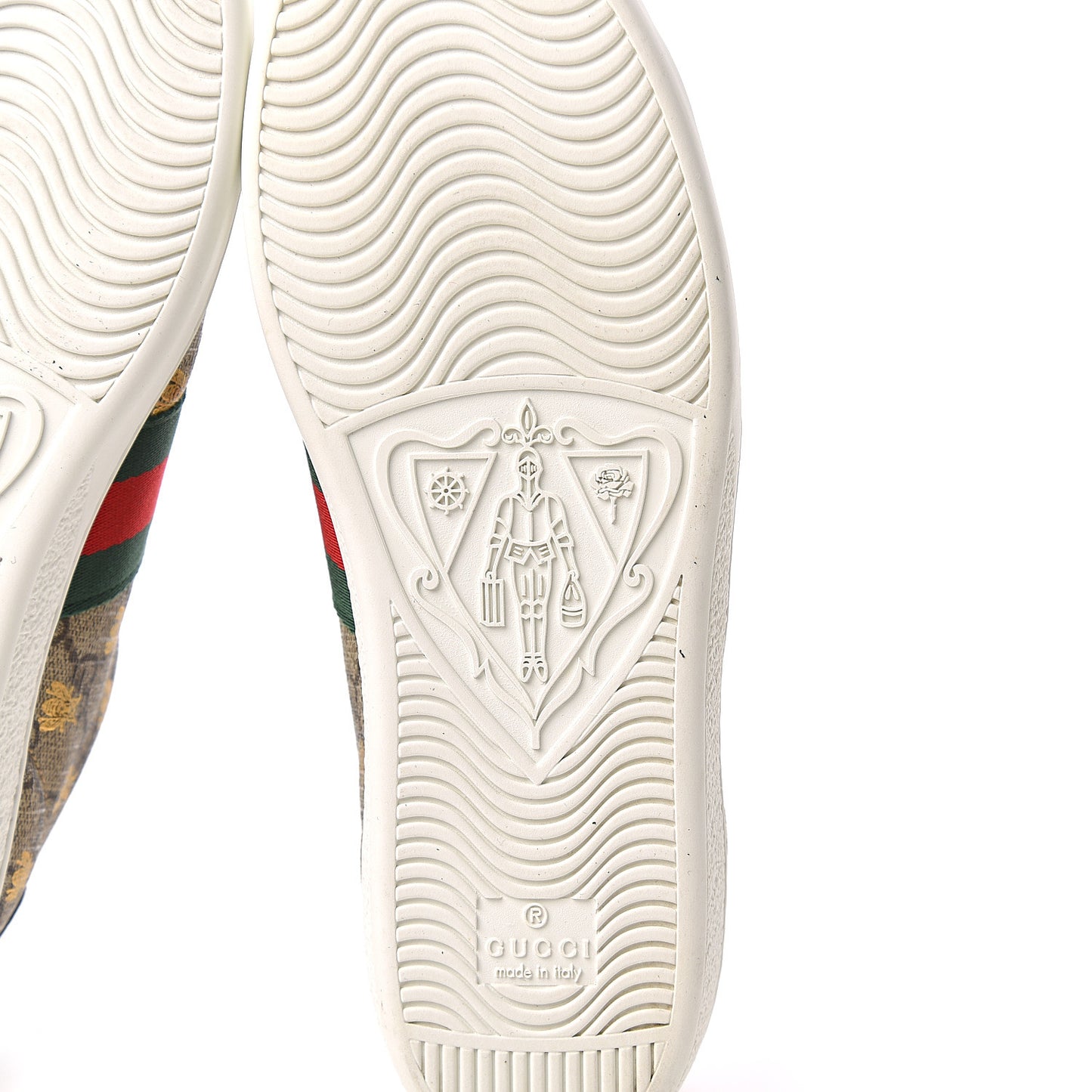 GG Supreme Monogram Bees Ayers Web Womens Ace Sneakers 37 Beige Oro Green Red