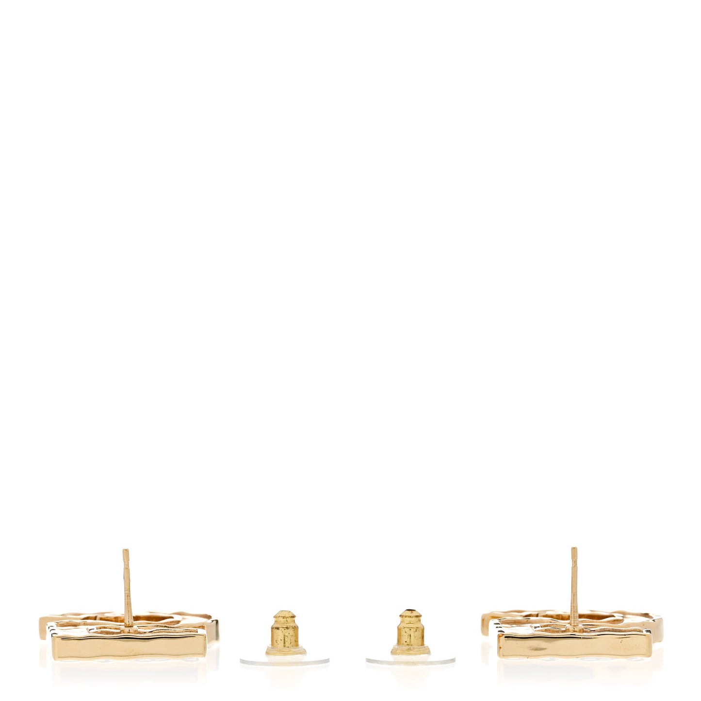 Metal CC No 5 Earrings Gold Black