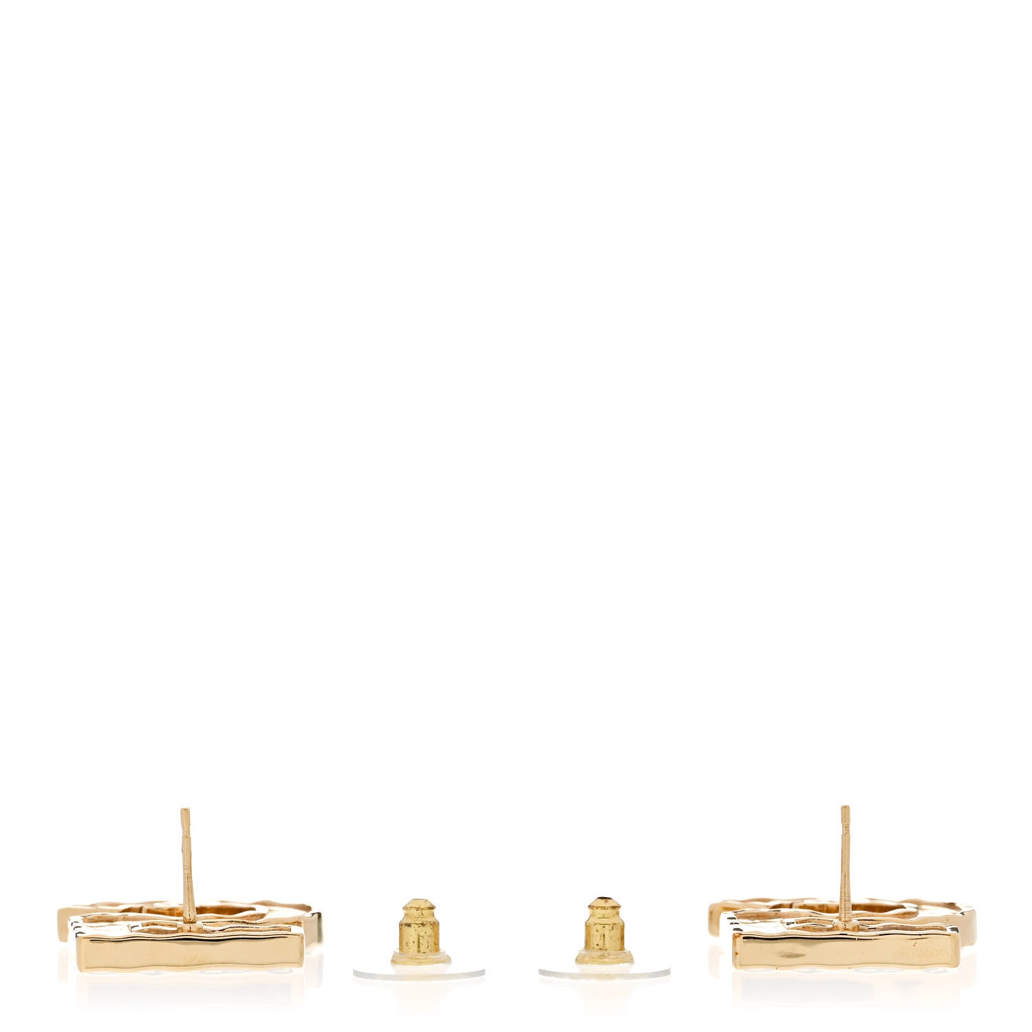 Chanel Metal CC No 5 Earrings Gold Black 3 of 5
