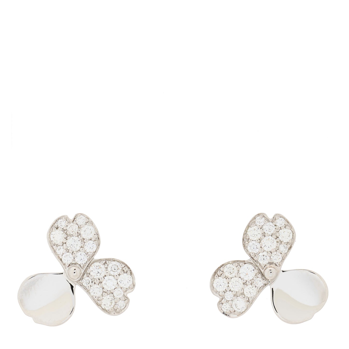 Platinum Diamond Paper Flowers Earrings
