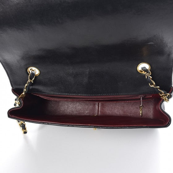 Lambskin Quilted Medium Single Flap Black