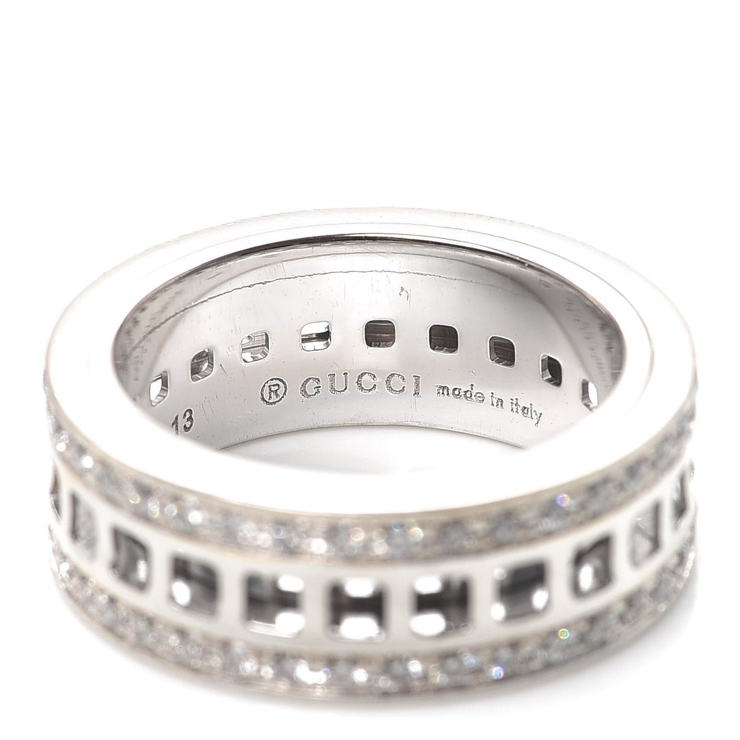 18K White Gold Diamond Spinner Ring 53 6.25