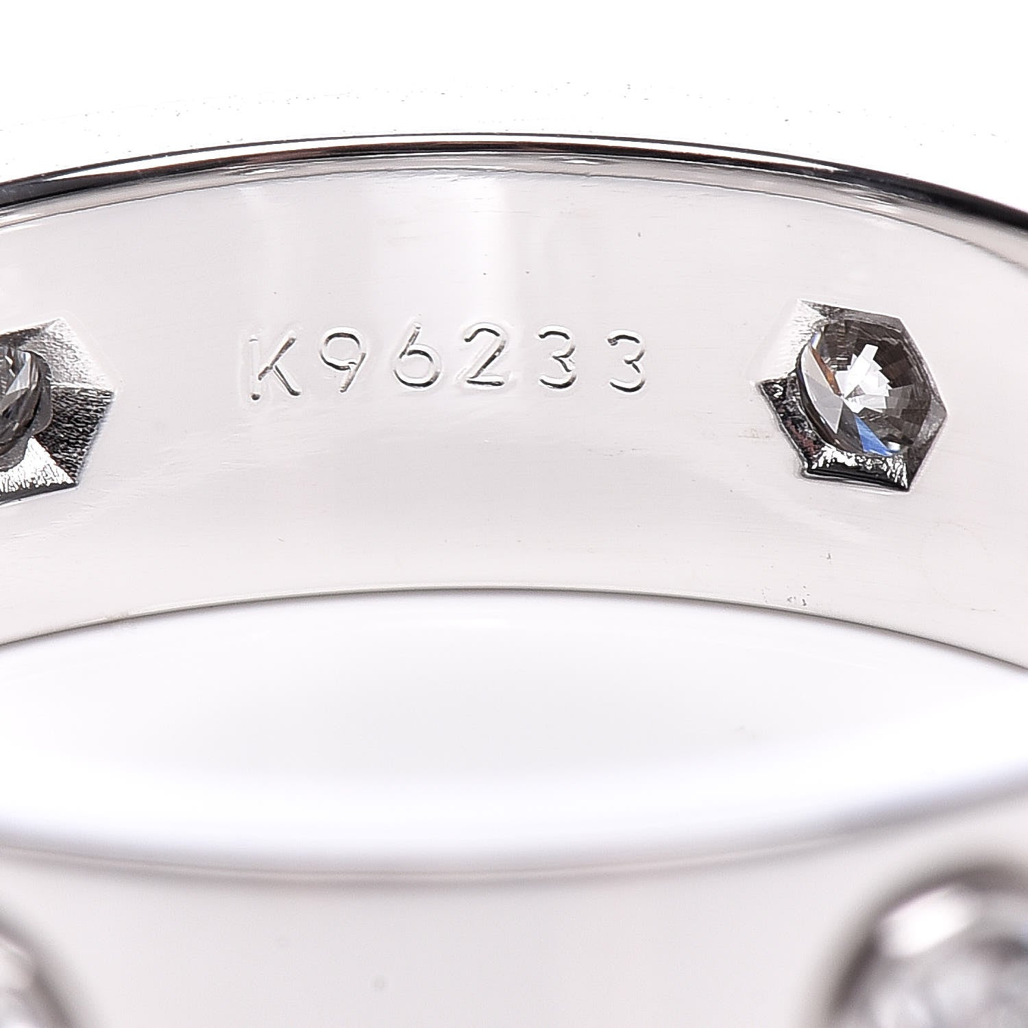 Cartier 18K White Gold 6 Diamond 5.5mm LOVE Ring 58 8.25 6 of 7