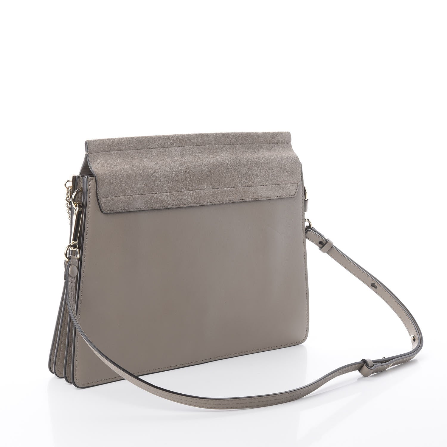 Chloe Calfskin Suede Medium Faye Shoulder Bag Motty Grey 2 of 8