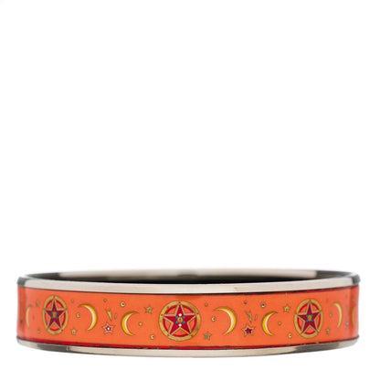 Hermes Enamel Printed Wide Moon Stars Bracelet 70 1 of 3