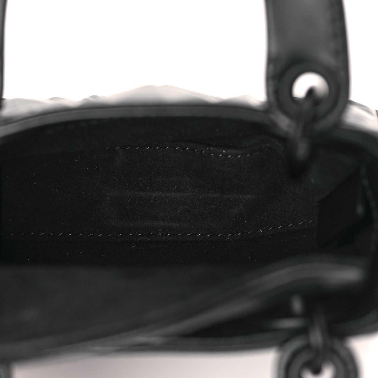 Calfskin Cannage Diamond Micro Lady Dior Black