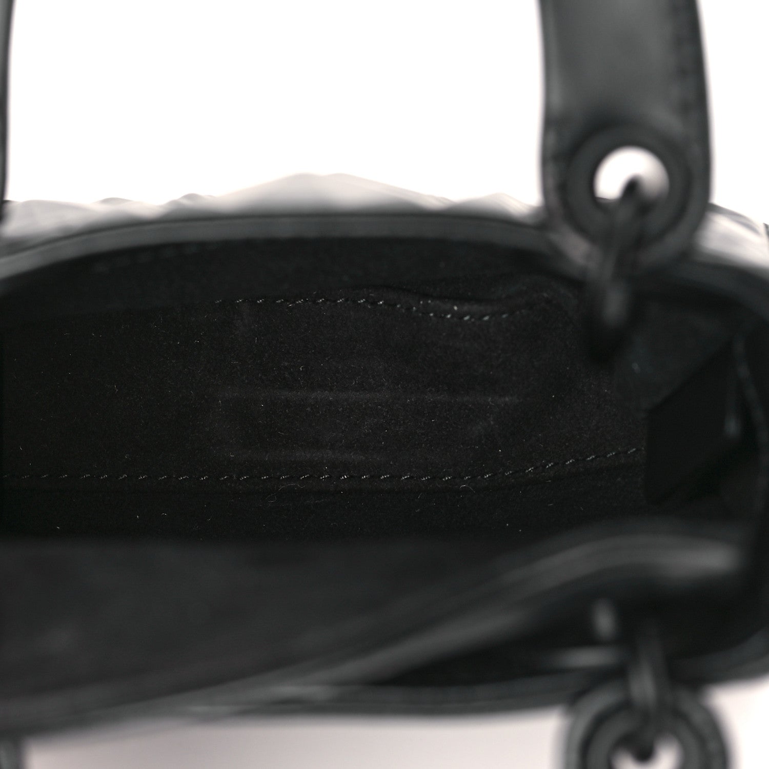 Christian Dior Calfskin Cannage Diamond Micro Lady Dior Black 5 of 9