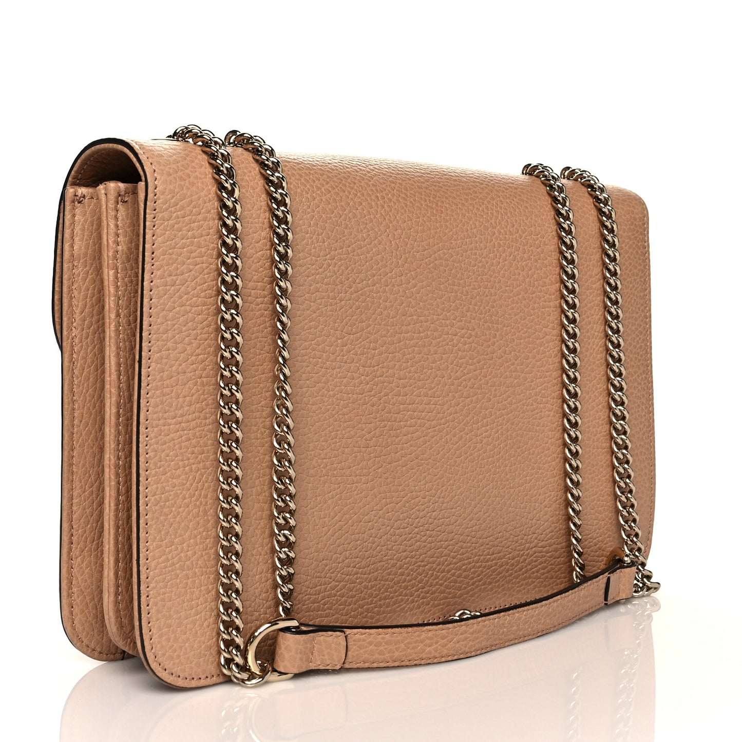 Dollar Calfskin Interlocking G Shoulder Bag Camelia