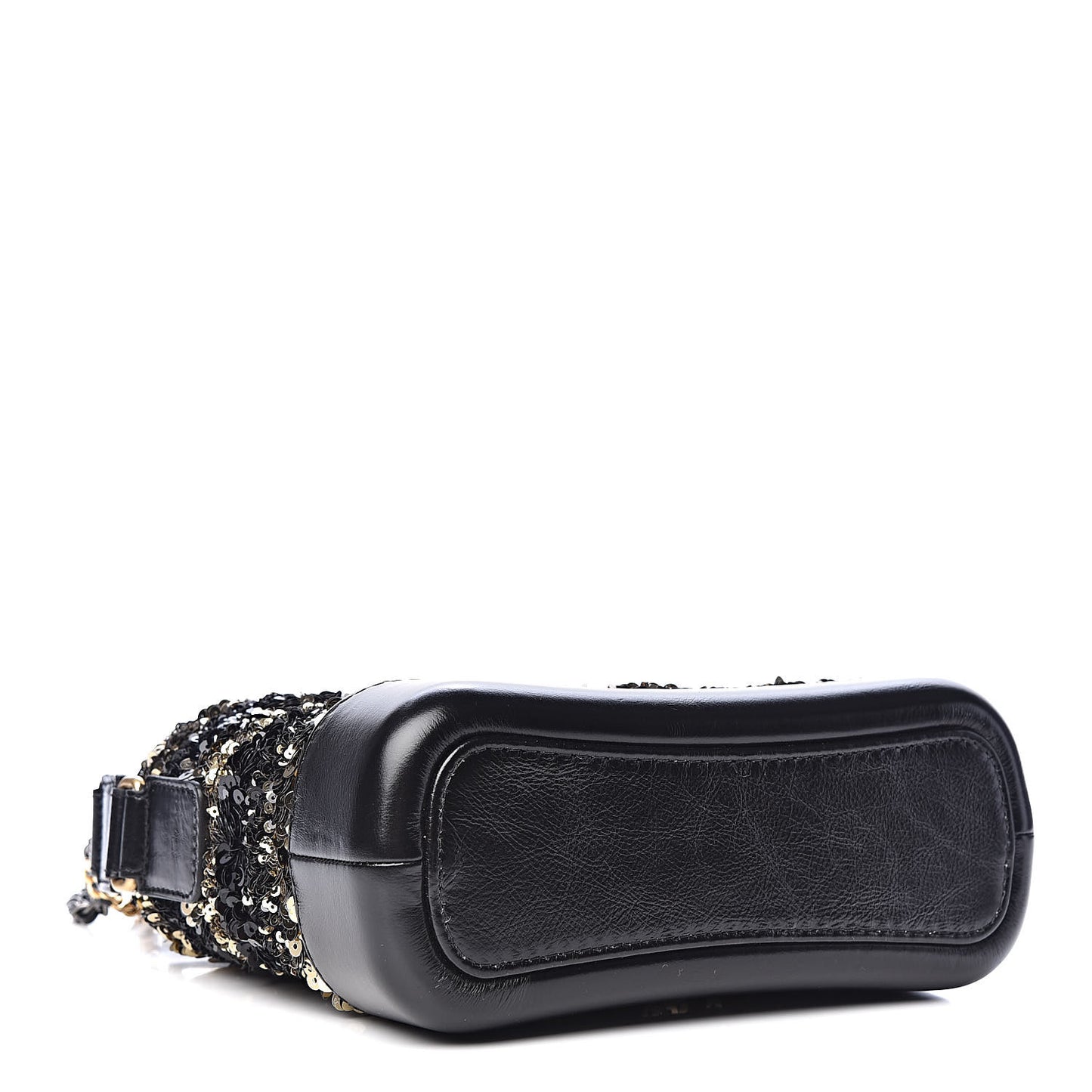 Sequin Calfskin Small Gabrielle Hobo Black Gold
