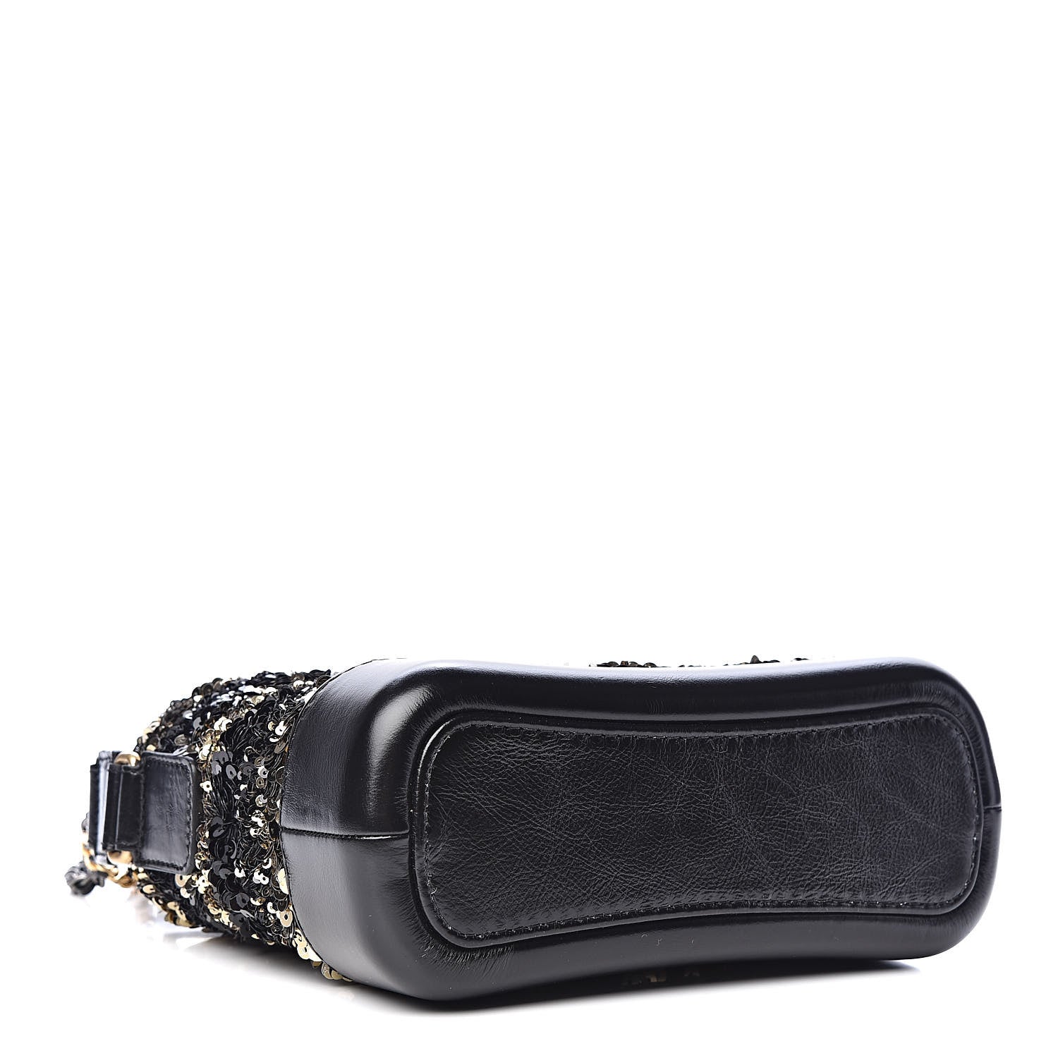 Chanel Sequin Calfskin Small Gabrielle Hobo Black Gold 4 of 10