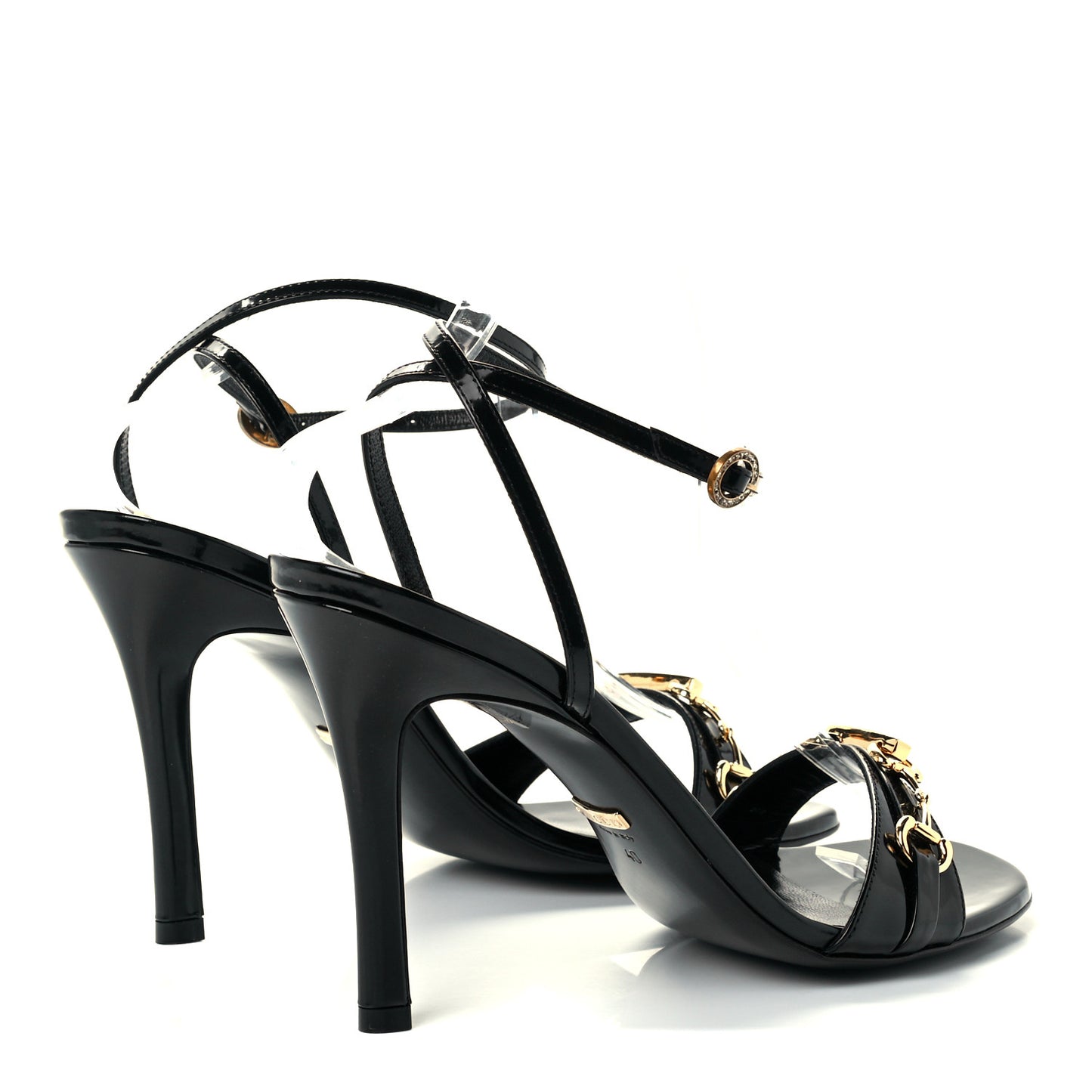 Patent GG Horsebit Moorea Sandals 40 Black
