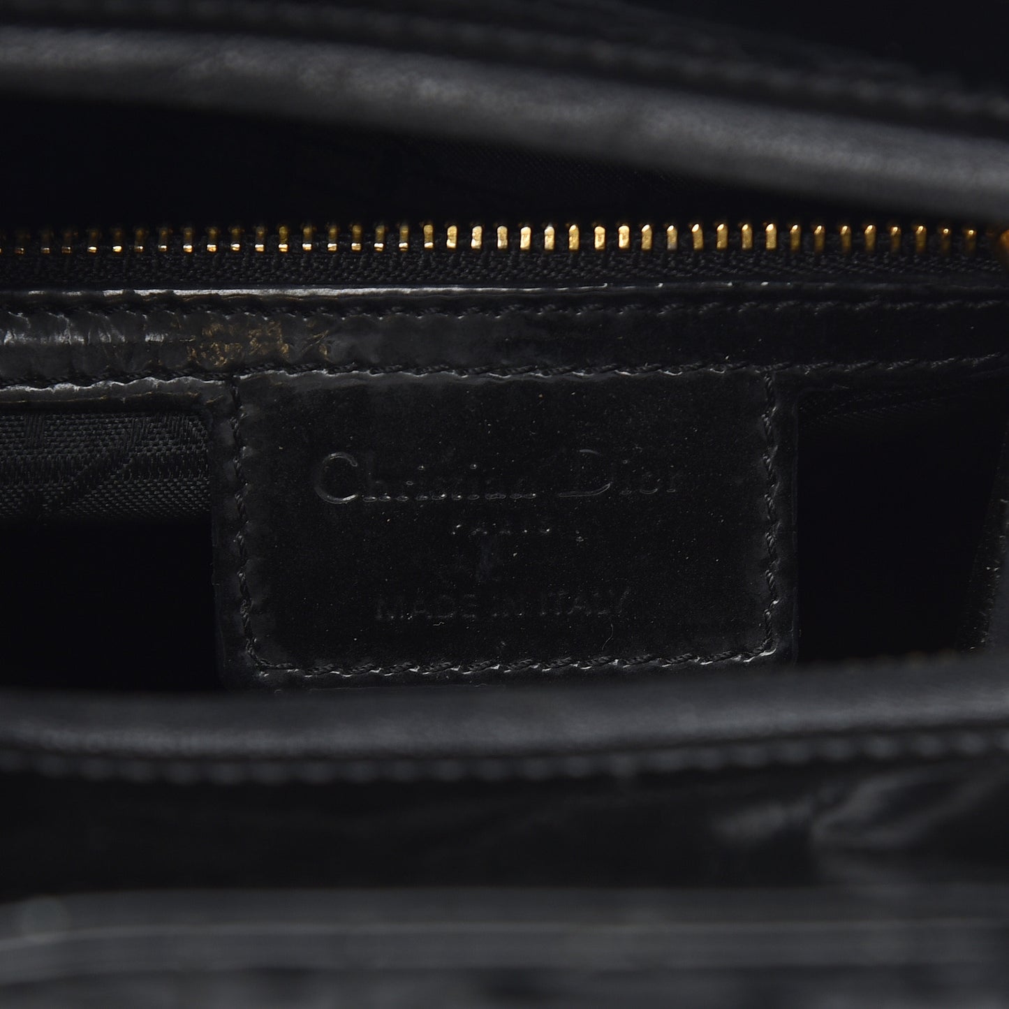 Patent Cannage Large Lady Dior Black