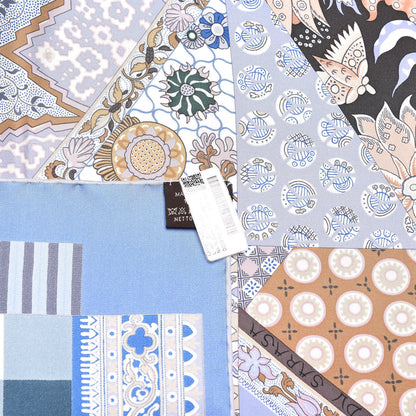 Hermes Silk L'art Du Sarasa Scarf 90 Bleu Lavande Beige Brun 3 of 4