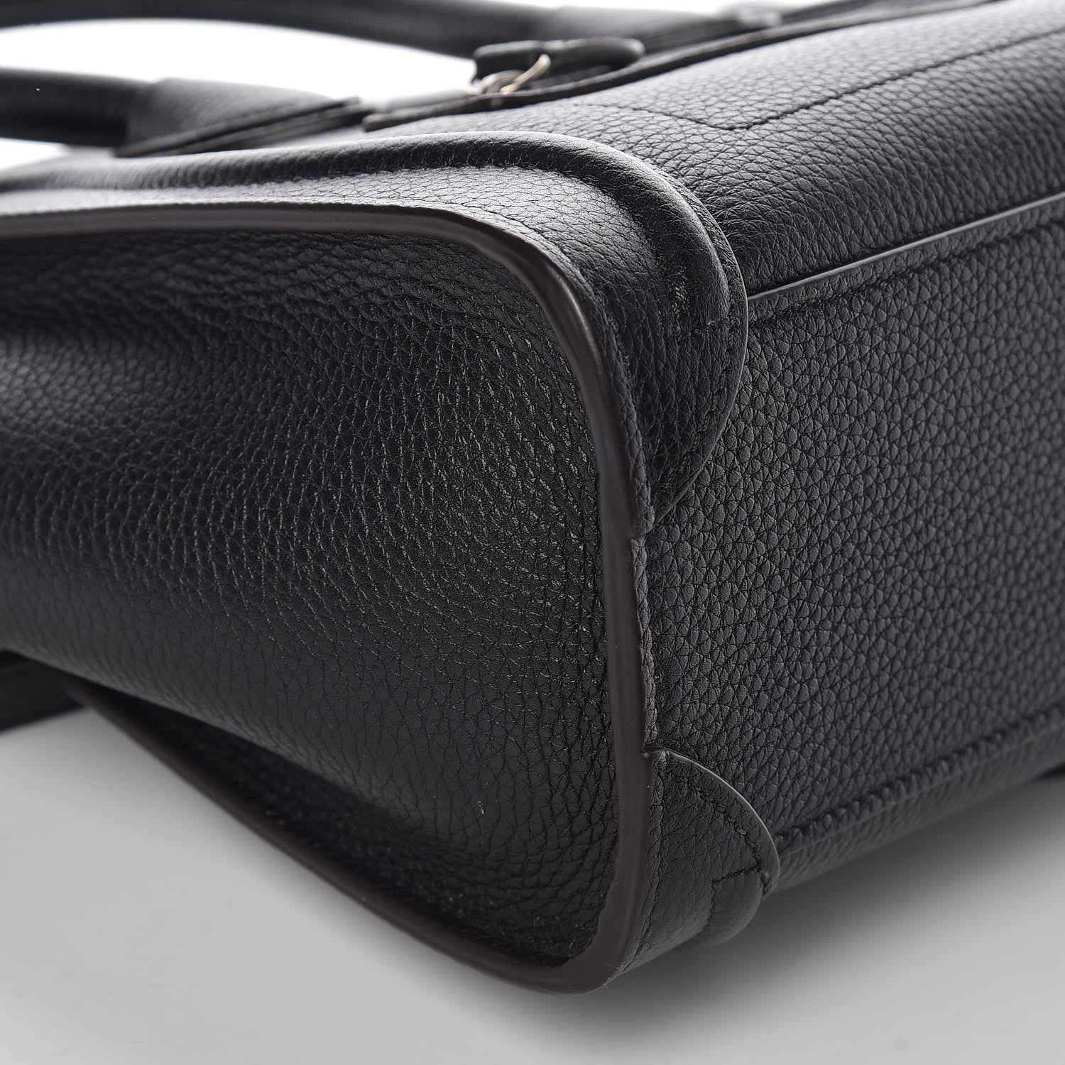 Celine Drummed Calfskin Nano Luggage Black 9 of 10