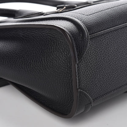 Celine Drummed Calfskin Nano Luggage Black 9 of 10