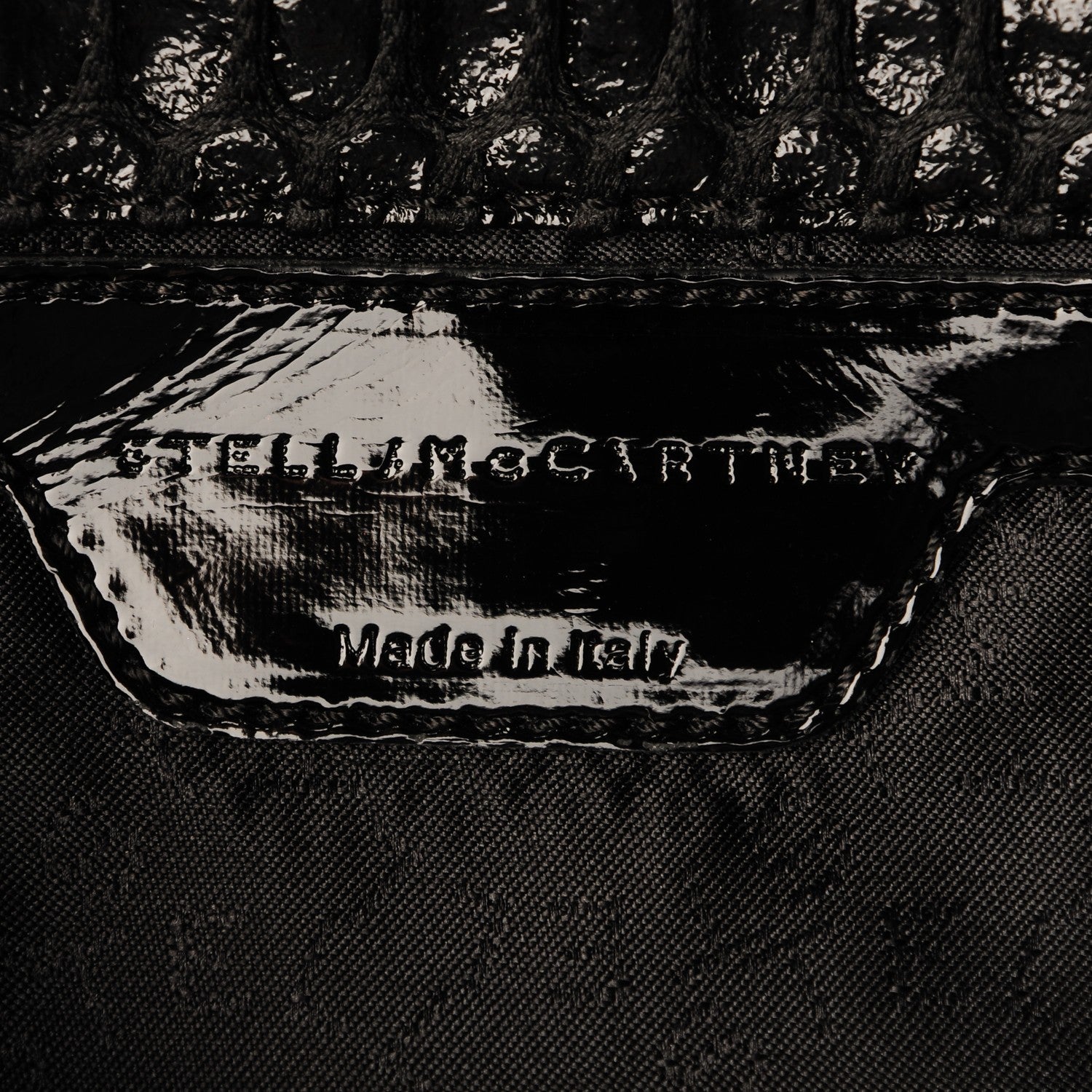 Stella McCartney Patent Net Fold Over Falabella Clutch Black 6 of 8