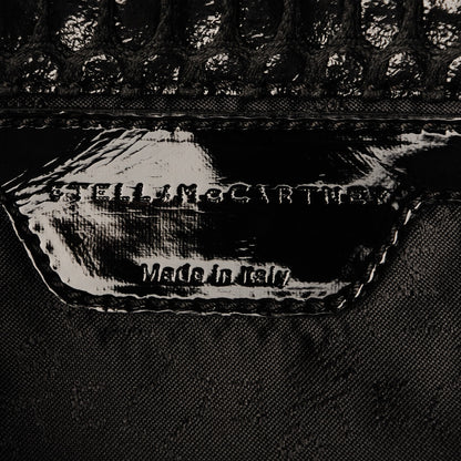 Stella McCartney Patent Net Fold Over Falabella Clutch Black 6 of 8