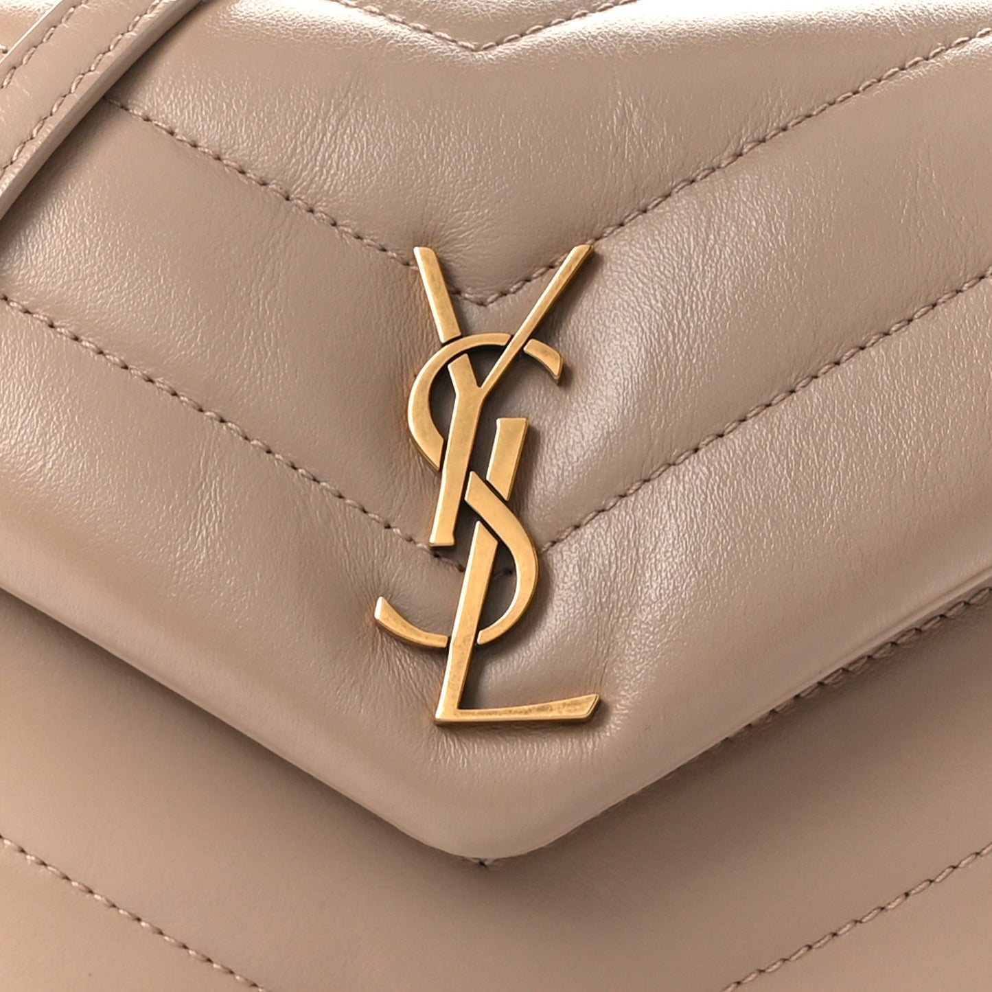Calfskin Y Quilted Monogram Toy Loulou Crossbody Bag Dark Beige