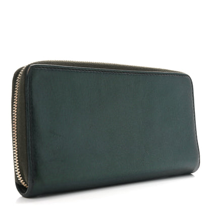 Gucci Metallic Calfskin Bamboo Tassel Zip Around Wallet Green 3 of 6