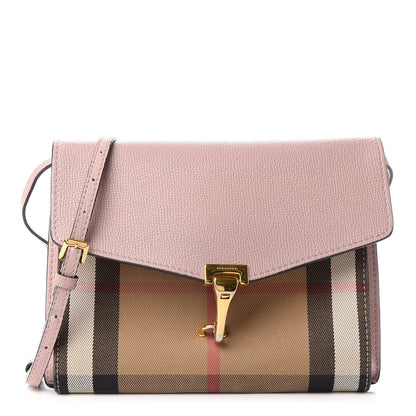 Burberry Derby Calfskin House Check Small Macken Crossbody Bag Pale Orchid 1 of 9