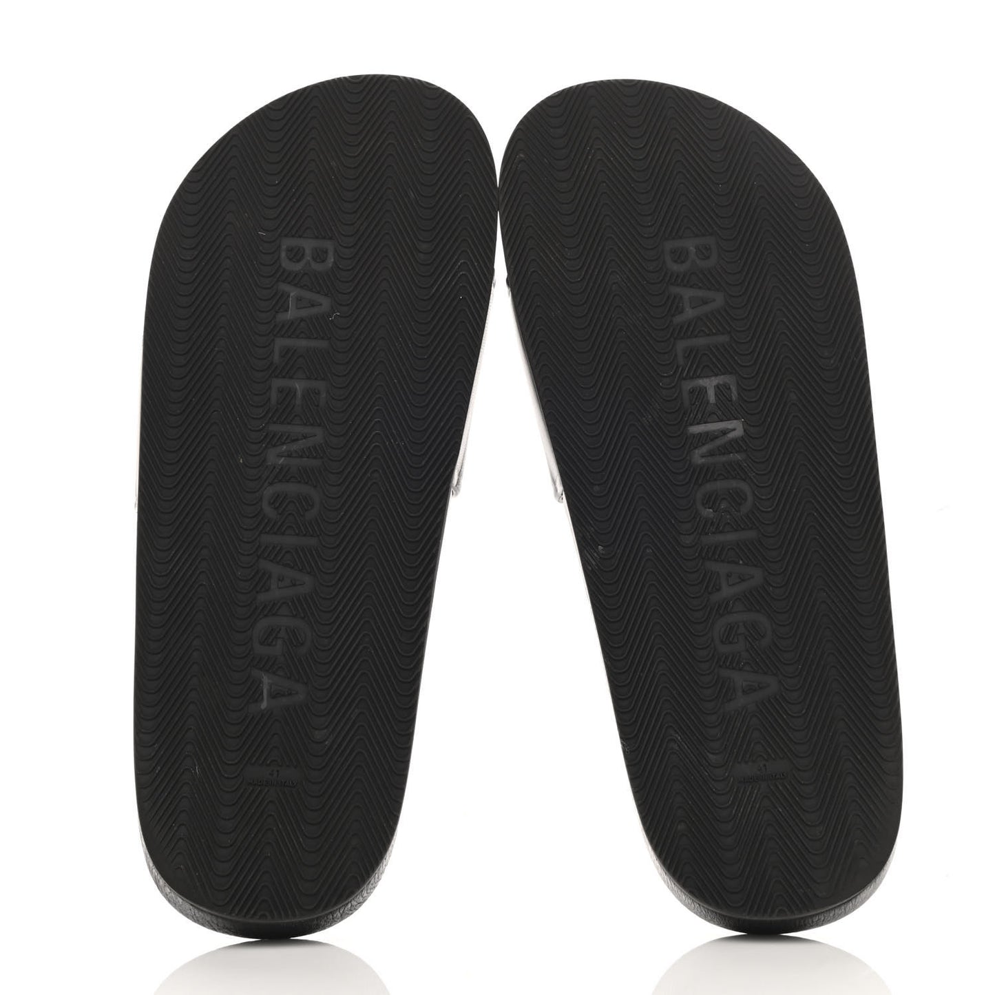 Nappa Logo Pool Slide Sandals 41 Black White