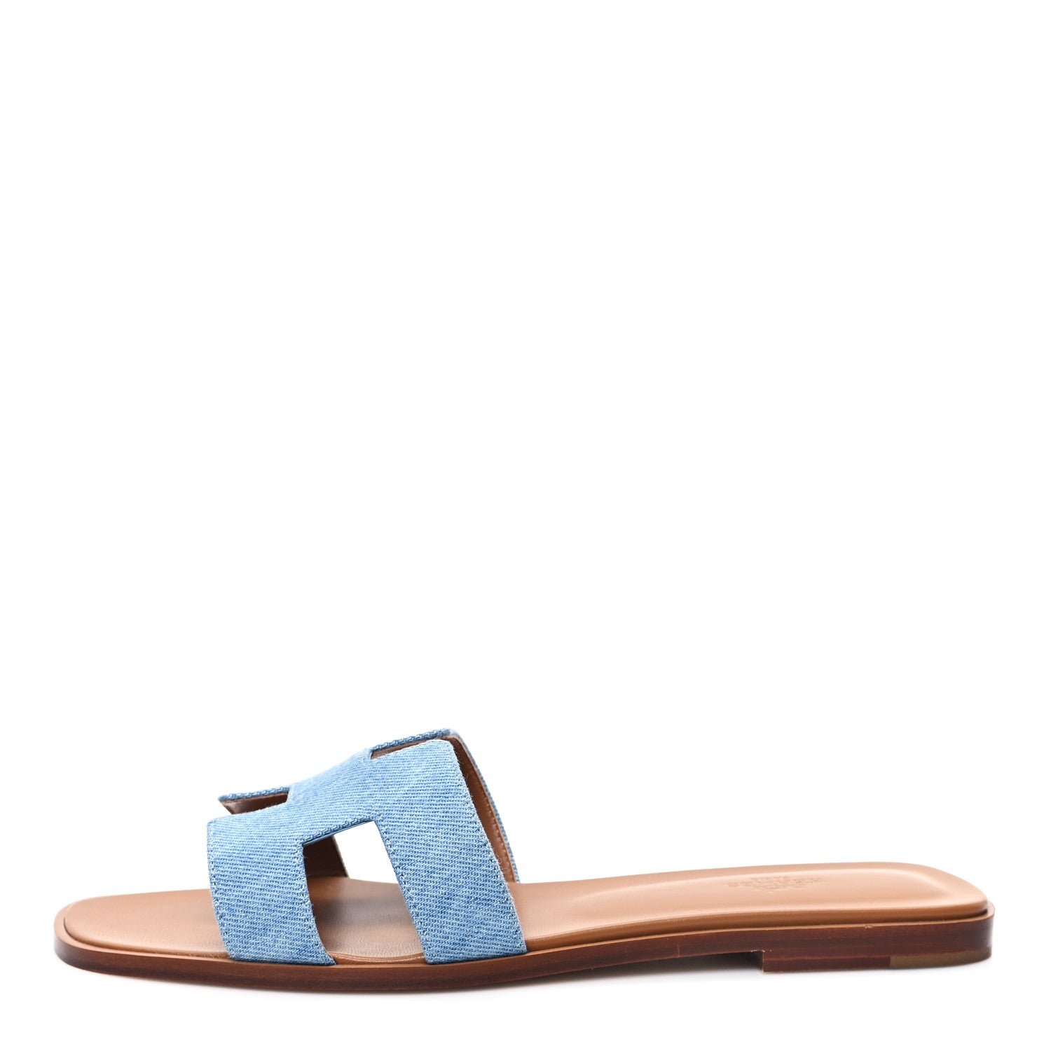 Hermes Denim Canvas Oran Sandals 41 Bleu Clair 1 of 9