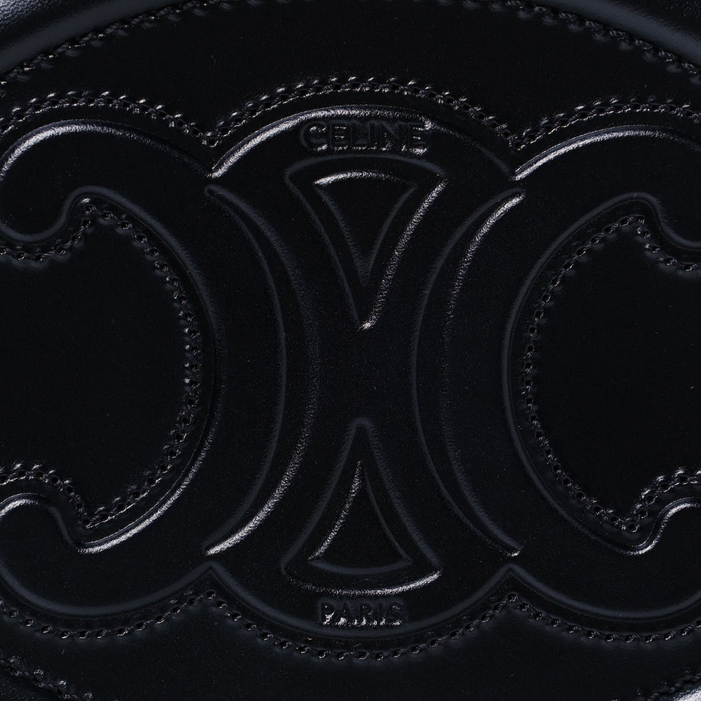 Smooth Calfskin Oval Purse Crossbody Black