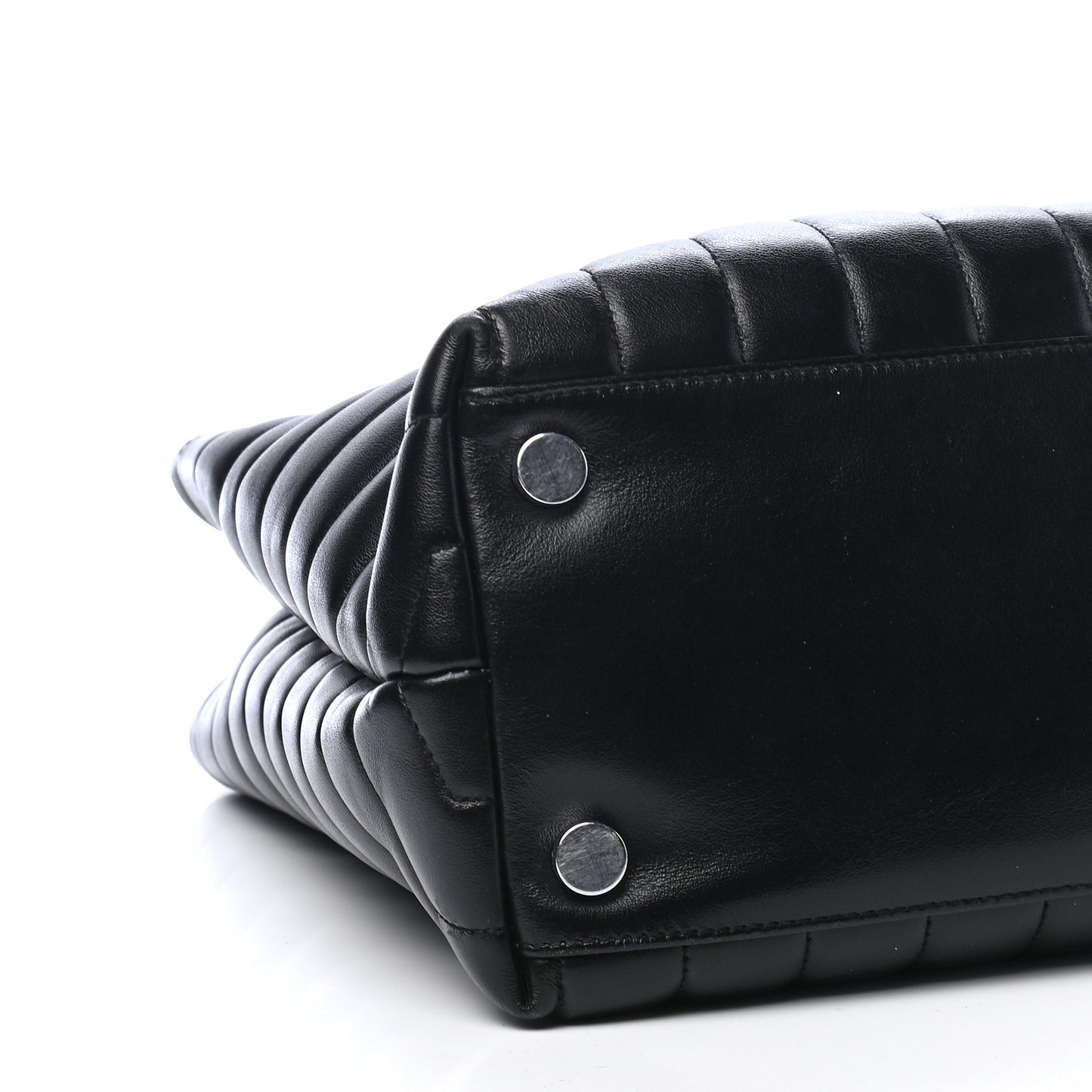 Calfskin Y Quilted Monogram Large Loulou Shopper Black